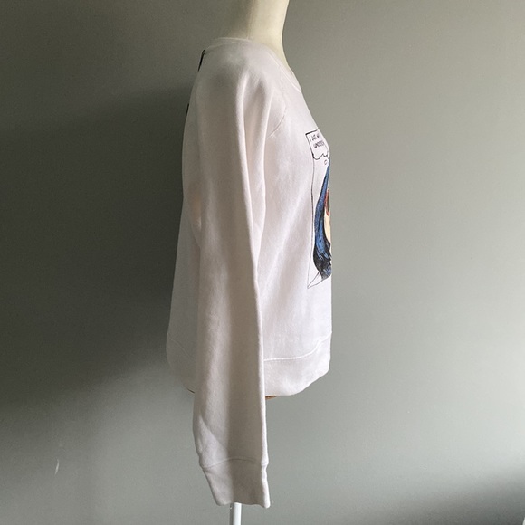 NWT Re/Done I Just Want Pizza Crewneck Sweater | Sweatshirt in Off White - Picture 10 of 12
